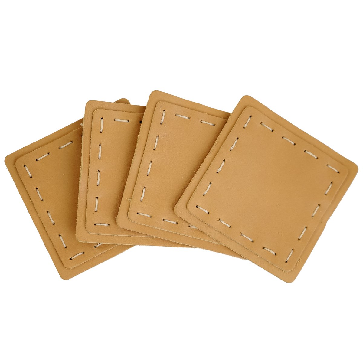 Hand Sewn Leather Coaster - Set of Four