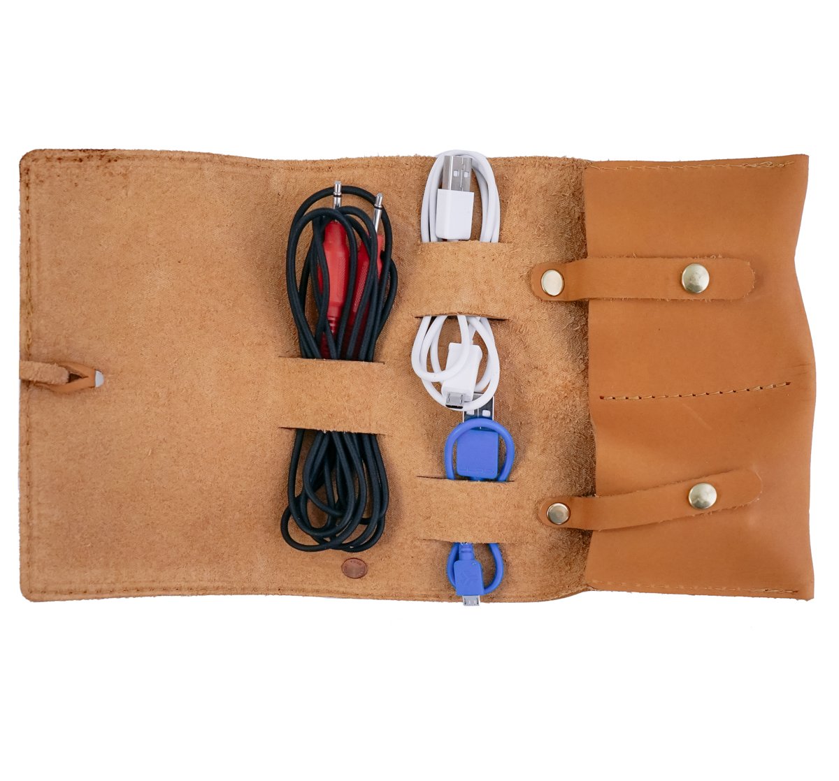 Rustico AC0752-0002 Sidekick Leather Travel Cord Organizer in Saddle