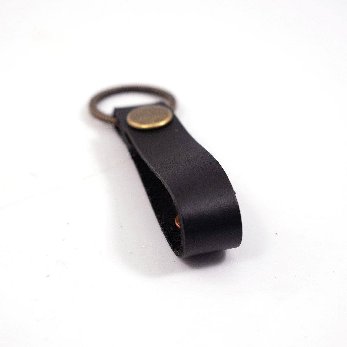Rustico Clip Leather Keychain Black