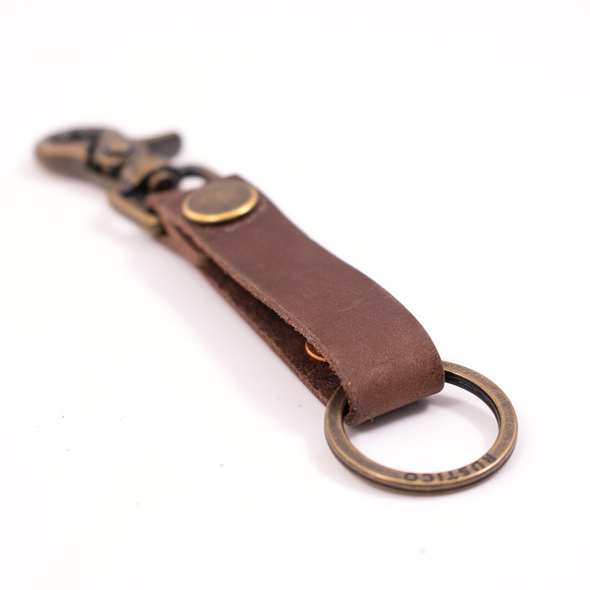 Rustico AC0138-0001 Super Loop Leather Keychain in Dark Brown