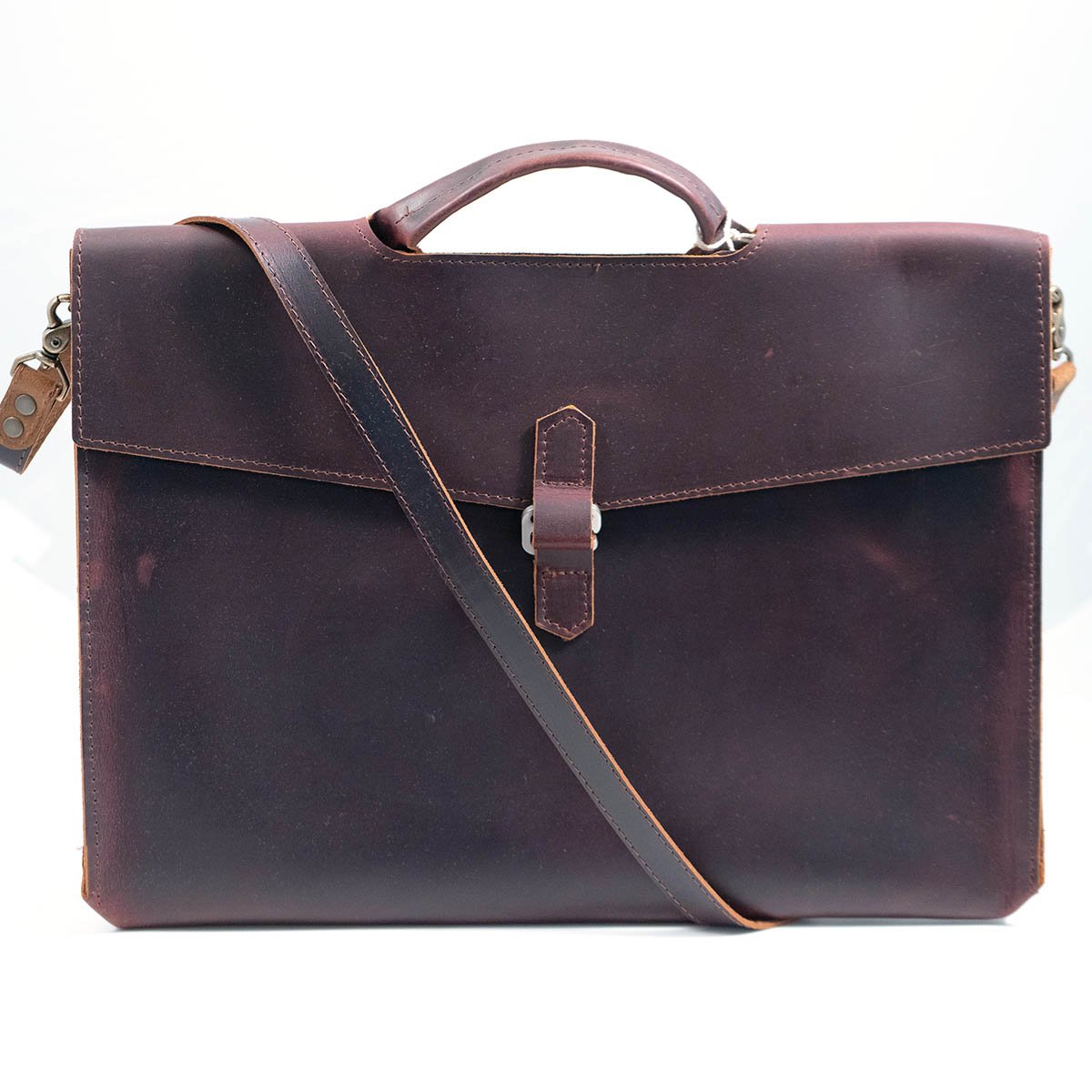 Briefcase in silk with leather trim - Silky Doc