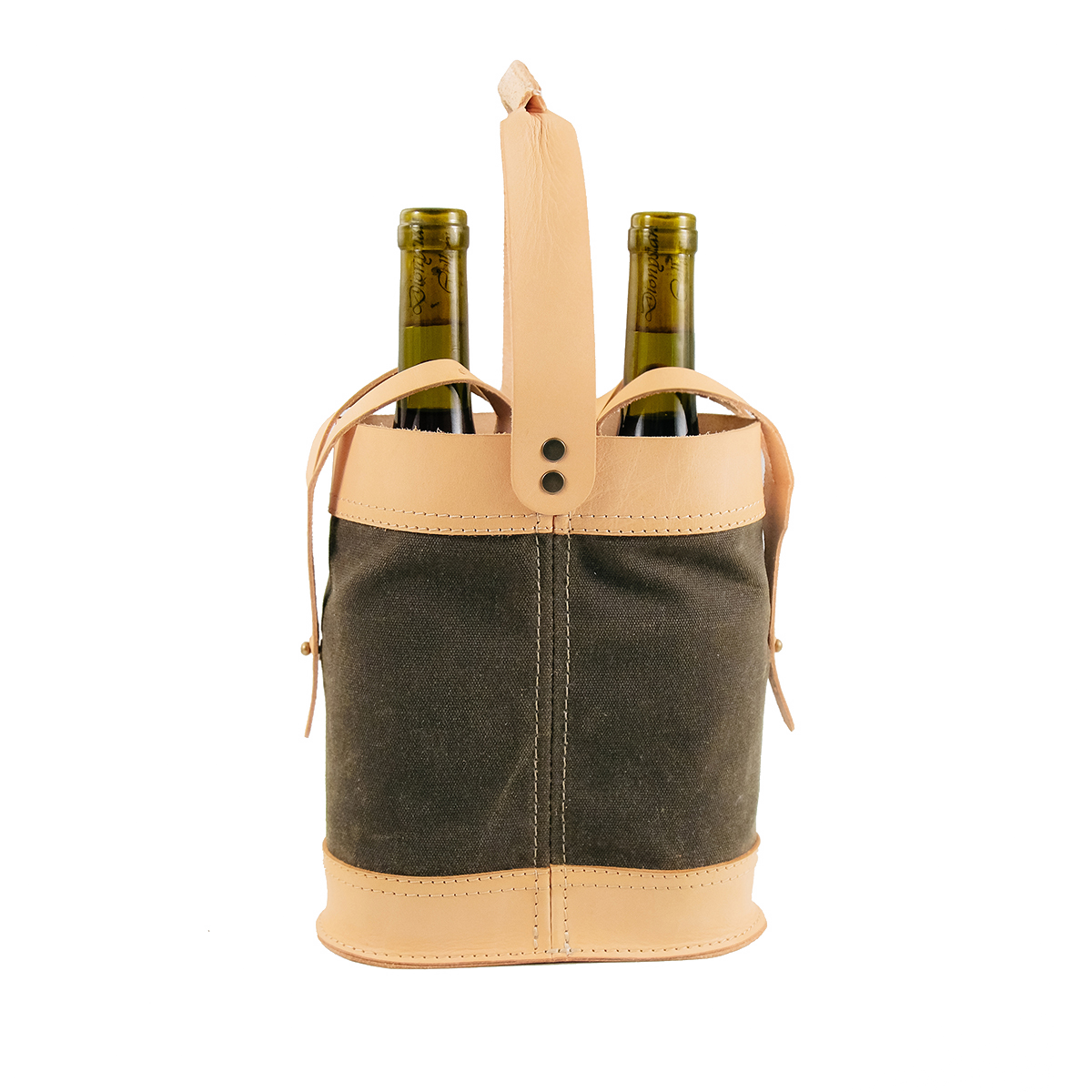 Rustico HS0008-0002 Napa Leather Double Wine Tote in Saddle
