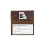Leather Checkbook Cover brown