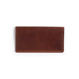 Leather Checkbook Cover Saddle brown