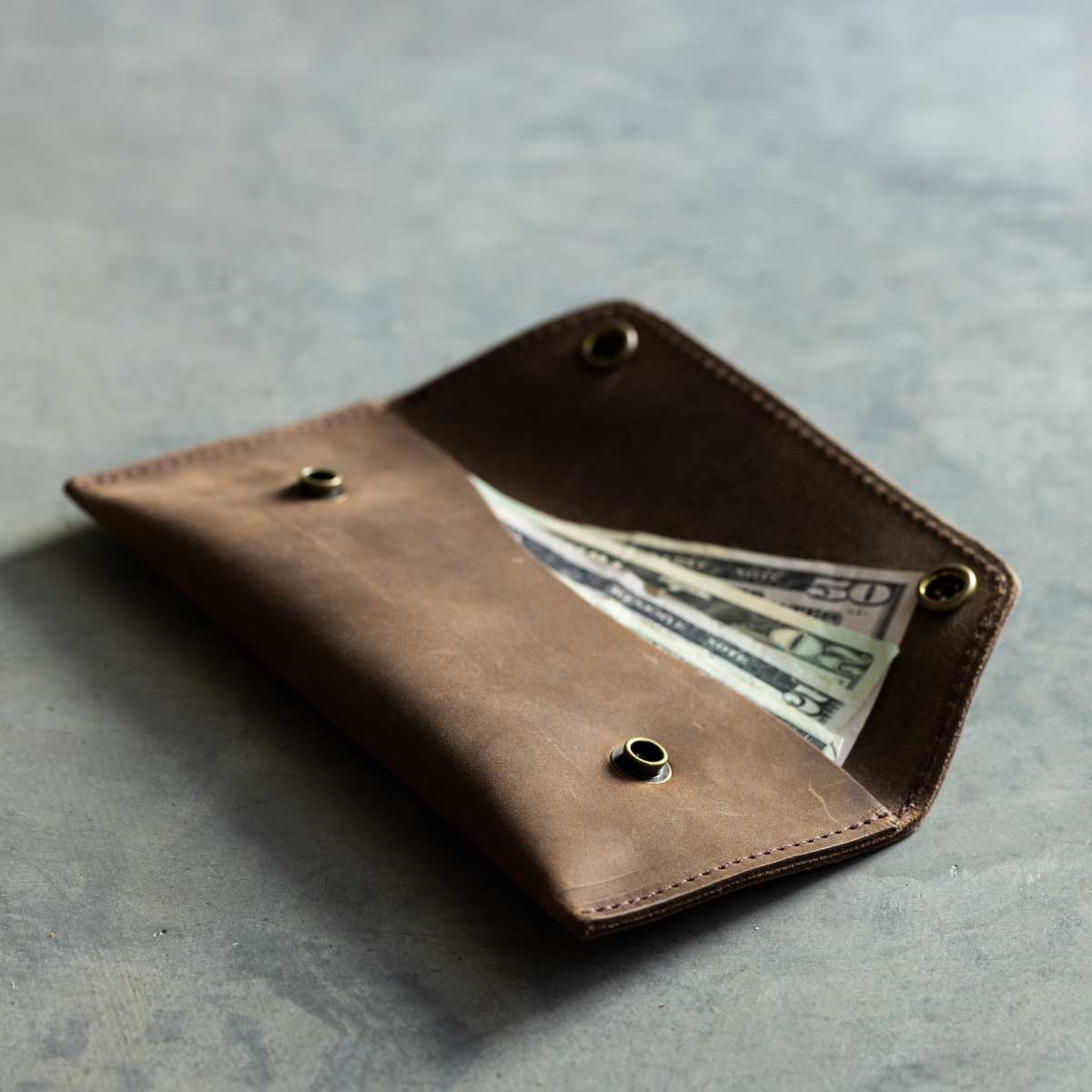 Leather Cash Envelope Wallet