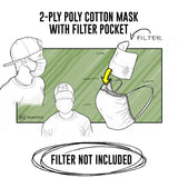 Face Mask with Filter Pocket - Pack of 5